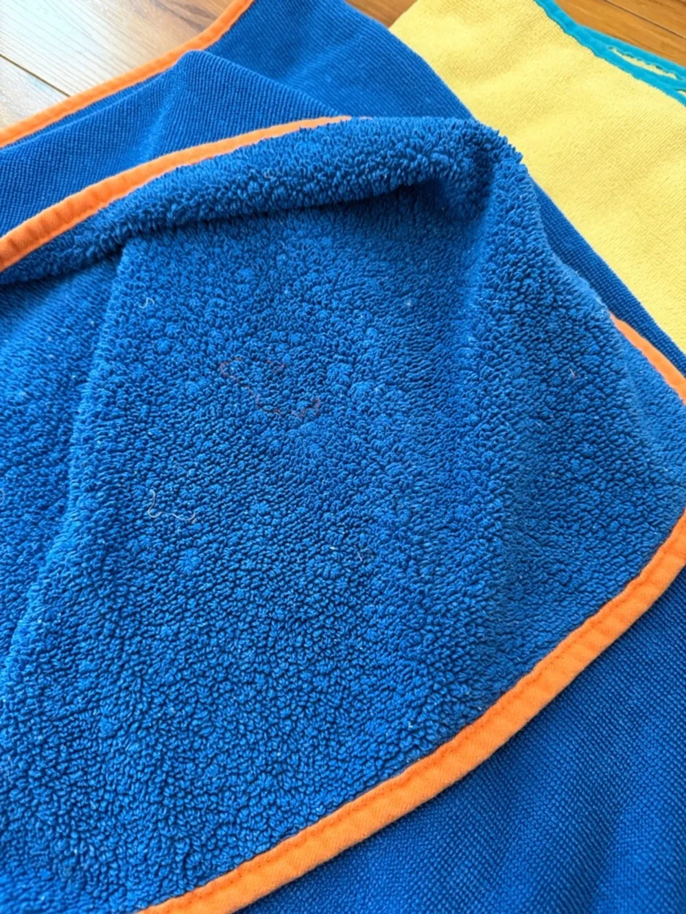Norwex Kids Bath Backock kids towels blue and Yellow Miwith Orange Trim